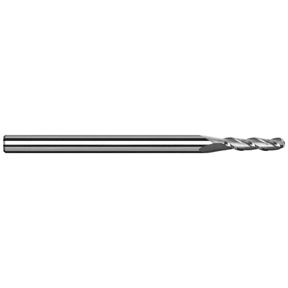 Harvey Tool - 1/32" Diam, 3/32" LOC, 3 Flute Solid Carbide Ball End Mill - Exact Industrial Supply