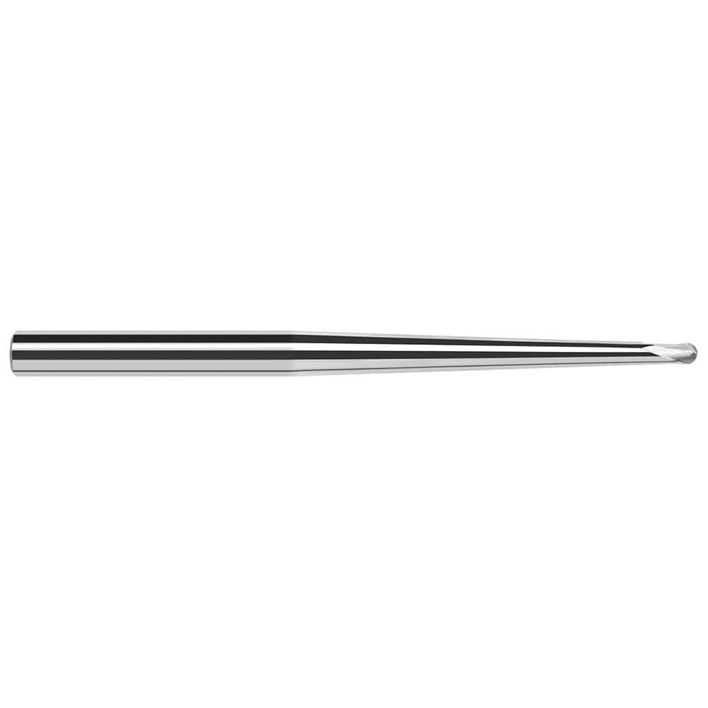 Harvey Tool - Ball End Mills; Mill Diameter (Inch): 1/64 ; Mill Diameter (Decimal Inch): 0.0150 ; Number of Flutes: 2 ; Length of Cut (mm): 0.3000 ; Length of Cut (Decimal Inch): 0.0120 ; Material: Solid Carbide - Exact Industrial Supply