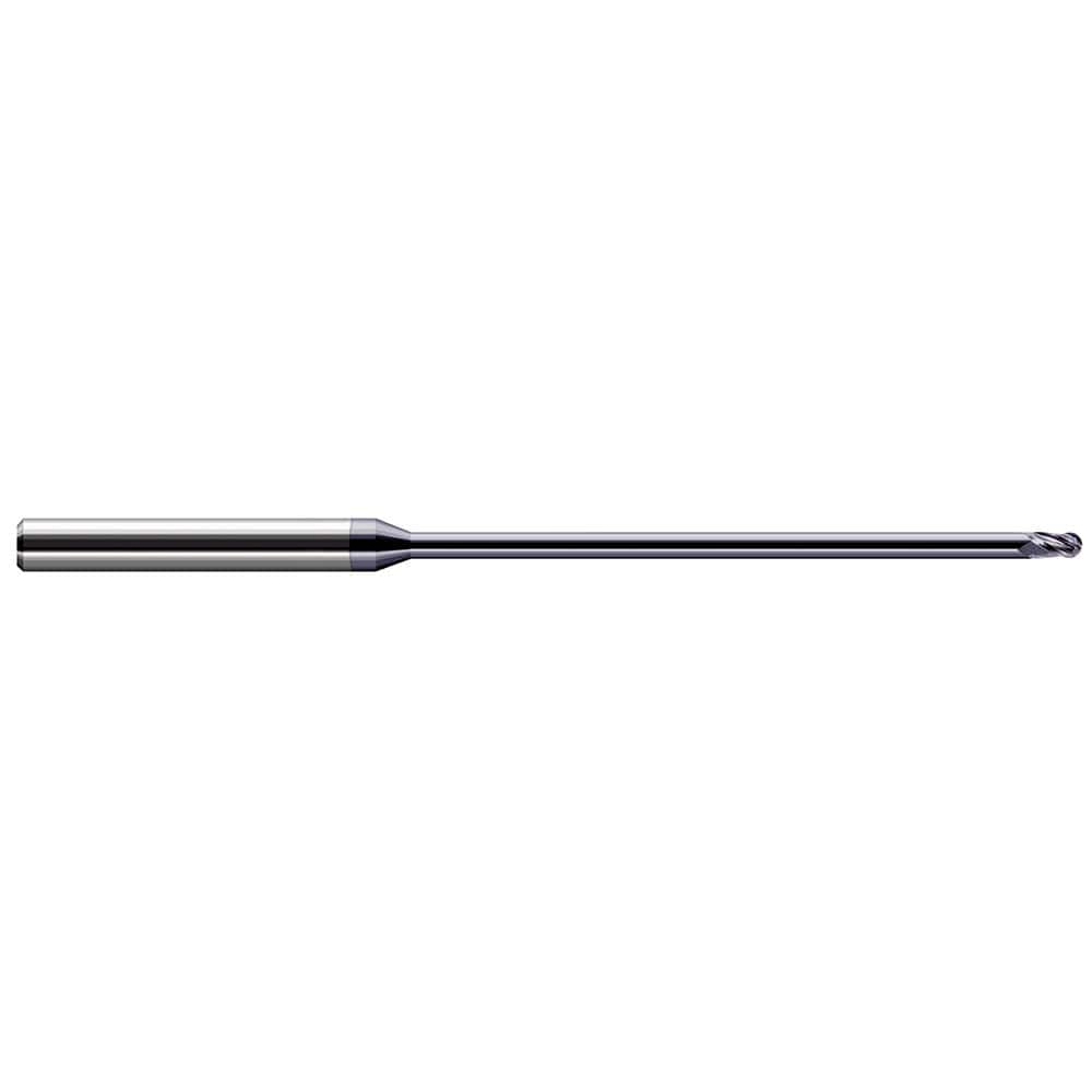 Harvey Tool - Ball End Mills; Mill Diameter (Decimal Inch): 0.0400 ; Number of Flutes: 3 ; Length of Cut (Decimal Inch): 0.0600 ; Material: Solid Carbide ; Overall Length (Inch): 2-1/2 ; Overall Length (Decimal Inch): 2.50000 - Exact Industrial Supply