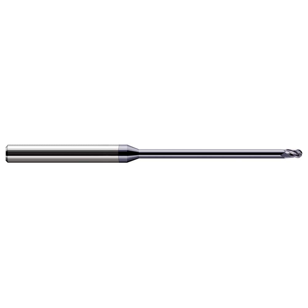 Harvey Tool - Ball End Mills; Mill Diameter (mm): 1.20 ; Mill Diameter (Inch): 3/64 ; Mill Diameter (Decimal Inch): 0.0470 ; Number of Flutes: 3 ; Length of Cut (mm): 1.8000 ; Length of Cut (Decimal Inch): 0.0710 - Exact Industrial Supply
