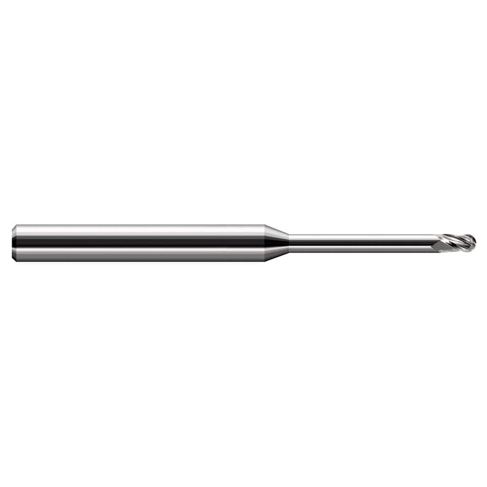 Harvey Tool - 1/32" Diam, 0.046" LOC, 3 Flute Solid Carbide Ball End Mill - Exact Industrial Supply