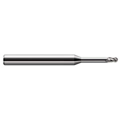 Harvey Tool - Ball End Mills; Mill Diameter (mm): 0.80 ; Mill Diameter (Inch): 1/32 ; Mill Diameter (Decimal Inch): 0.0310 ; Number of Flutes: 3 ; Length of Cut (mm): 1.2000 ; Length of Cut (Inch): 3/64 - Exact Industrial Supply