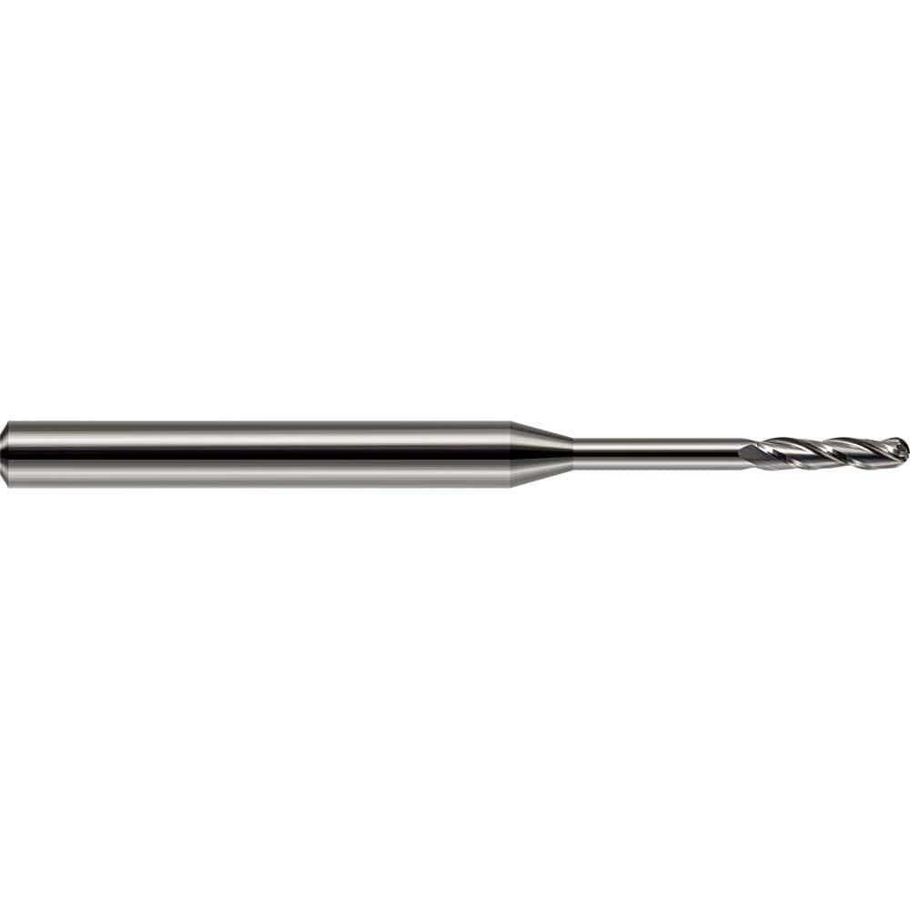 Harvey Tool - Ball End Mills; Mill Diameter (Decimal Inch): 0.0300 ; Number of Flutes: 3 ; Length of Cut (Decimal Inch): 0.1500 ; Material: Solid Carbide ; Overall Length (Inch): 2-1/2 ; Overall Length (Decimal Inch): 2.50000 - Exact Industrial Supply