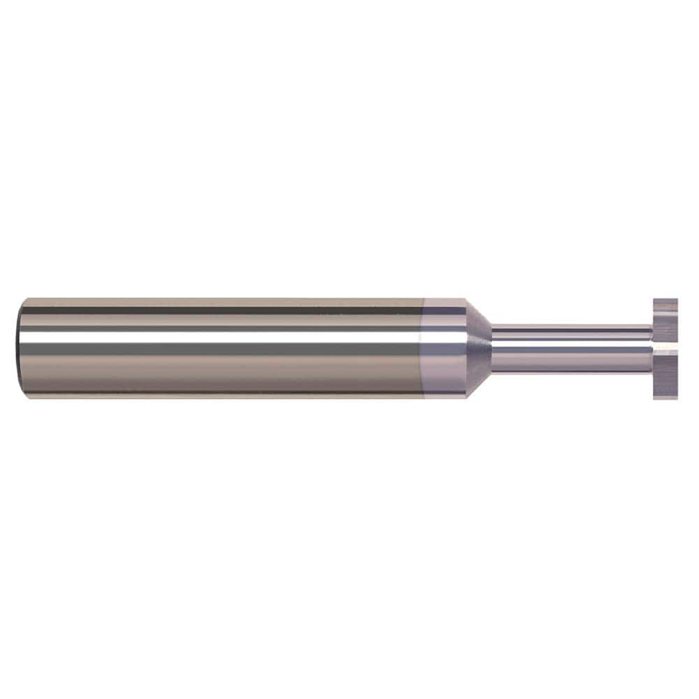 Woodruff Keyseat Cutter: 0.375″ Cut Dia, 0.125″ Cut Width, 3/8″ Shank Dia, Straight Tooth 2-1/2″ OAL, 6 Teeth, Solid Carbide, TiB2 Finish