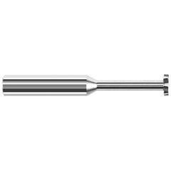 Harvey Tool - 1/2" Cut Diam, 3/32" Cut Width, 1/2" Shank, Staggered-Tooth Woodruff Keyseat Cutter - Exact Industrial Supply