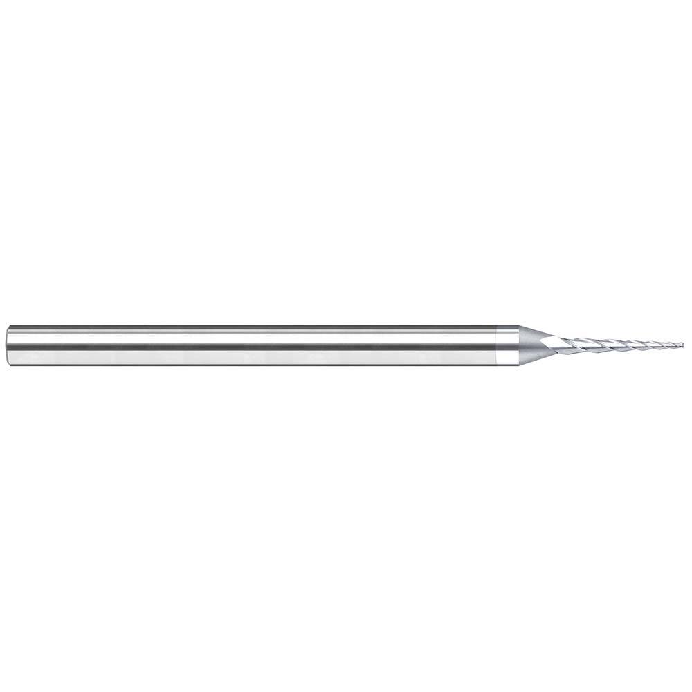 Harvey Tool - 10° per Side 0.03" Small End Diam 0.3" LOC 3-Flute Solid Carbide Tapered Square End Mill - Exact Industrial Supply