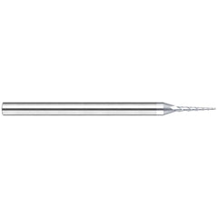 Harvey Tool - 5° per Side 0.03" Small End Diam 0.3" LOC 3-Flute Solid Carbide Tapered Square End Mill - Exact Industrial Supply