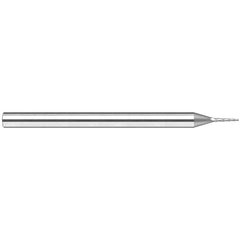 Harvey Tool - 10° per Side 0.06" Small End Diam 5/16" LOC 3-Flute Solid Carbide Tapered Ball End Mill - Exact Industrial Supply