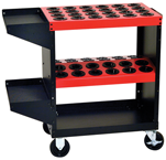 Tool Storage Cart - Holds 48 Pcs. 40 Taper - Black/Red - Eagle Tool & Supply