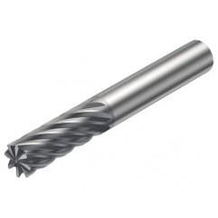 R215.36-06030-AC13H 1610 6mm 6 FL Solid Carbide End Mill - Corner chamfer w/Cylindrical Shank - Eagle Tool & Supply