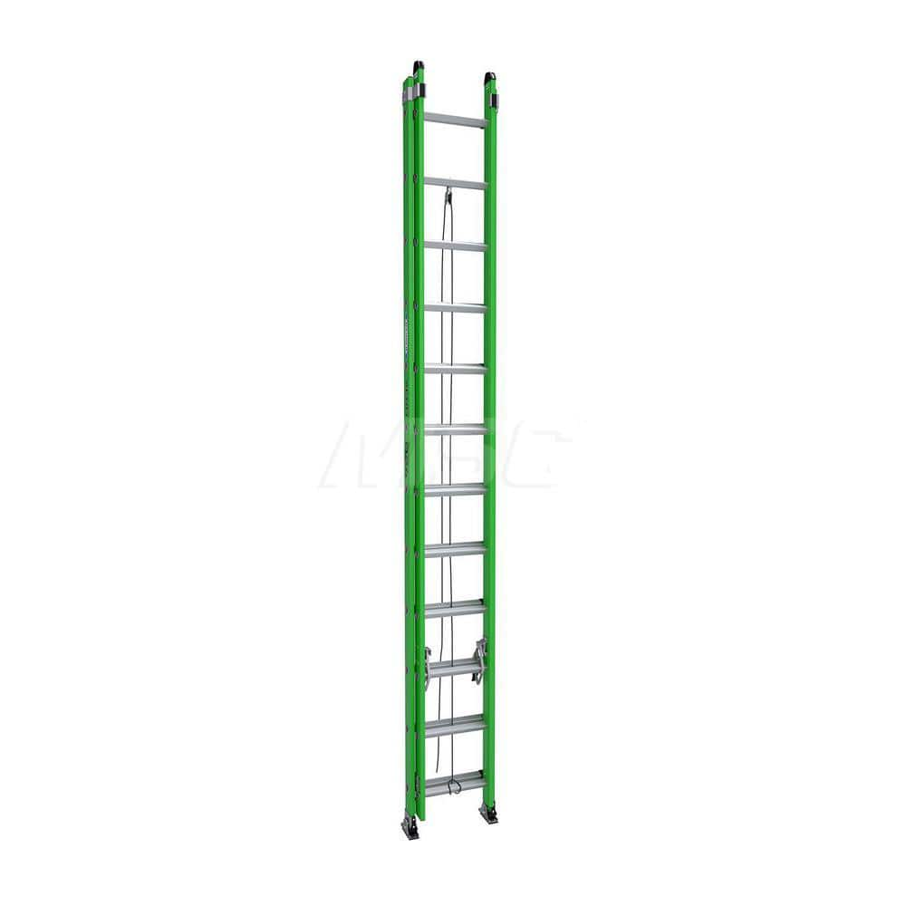 Extension Ladders; Type: Extension Ladder; Material: Fiberglass; Working Length: 21 Feet; Load Capacity (Lb.): 375; Extended Ladder Height: 24; Step Material: Aluminum; Step Ladder Height: 17.42; Overall Depth: 6 in; Number Of Steps: 24; Ladder Rating: Ty