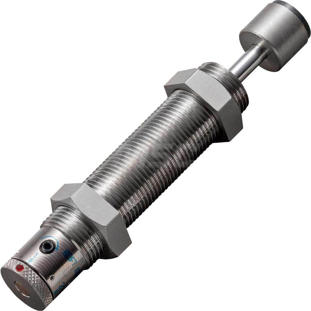 Standard-Duty Shock Absorber: 6 mm Rod Dia, 27.7 mm OD, 16 mm Stroke, M20 x 1.5 Thread 137 mm OAL, 18.1 lb Force