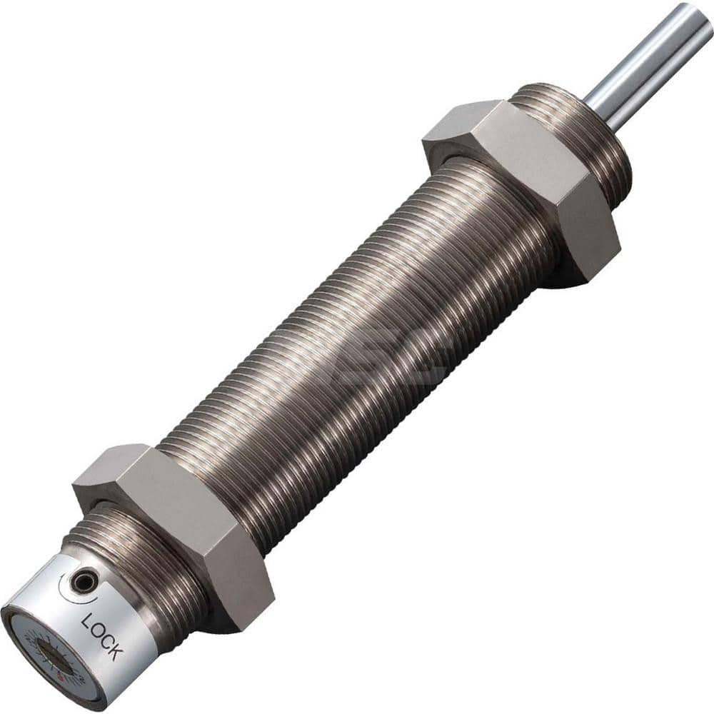 Standard-Duty Shock Absorber: 8 mm Rod Dia, 37 mm OD, 30 mm Stroke, M25 x 1.5 Thread 155 mm OAL, 33.2 lb Force