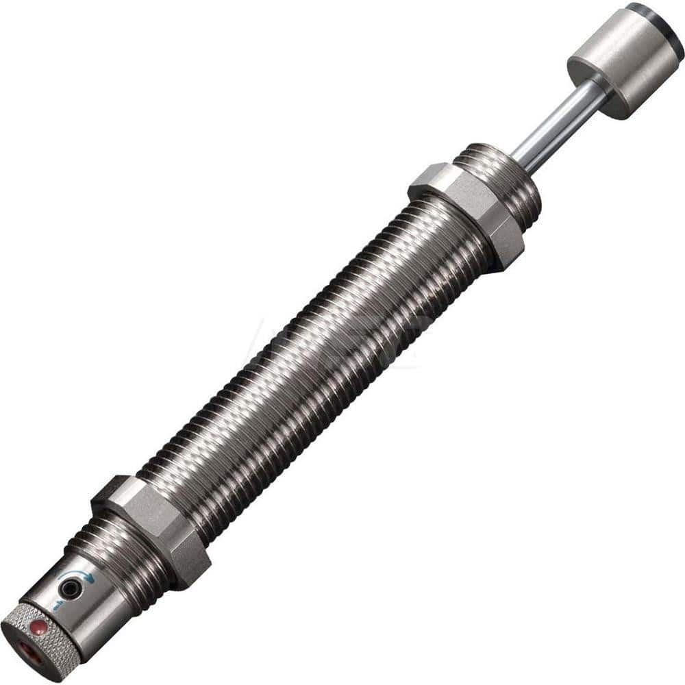 Standard-Duty Shock Absorber: 5 mm Rod Dia, 21.9 mm OD, 20 mm Stroke, M16 x 1.5 Thread 143 mm OAL, 19.6 lb Force