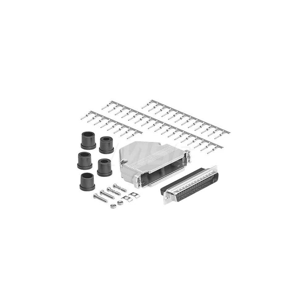 Male D-Sub RS-232 Serial DB37 Adapter Zinc Housing, Nickel-Plated, For Data Networks, Serial Data Transmission Device Management & Instrument Control