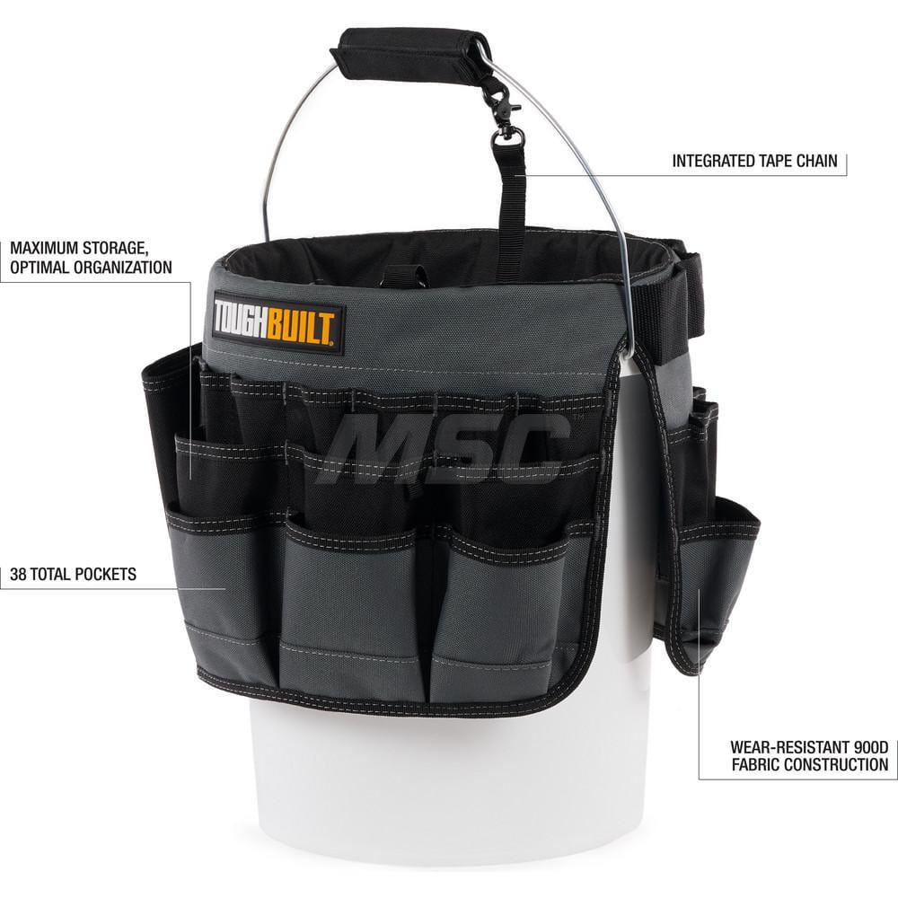 Tool Bag: 38 Pocket 8″ OAW, 1.97″ OAD, 12.99″ OAH, Plastic