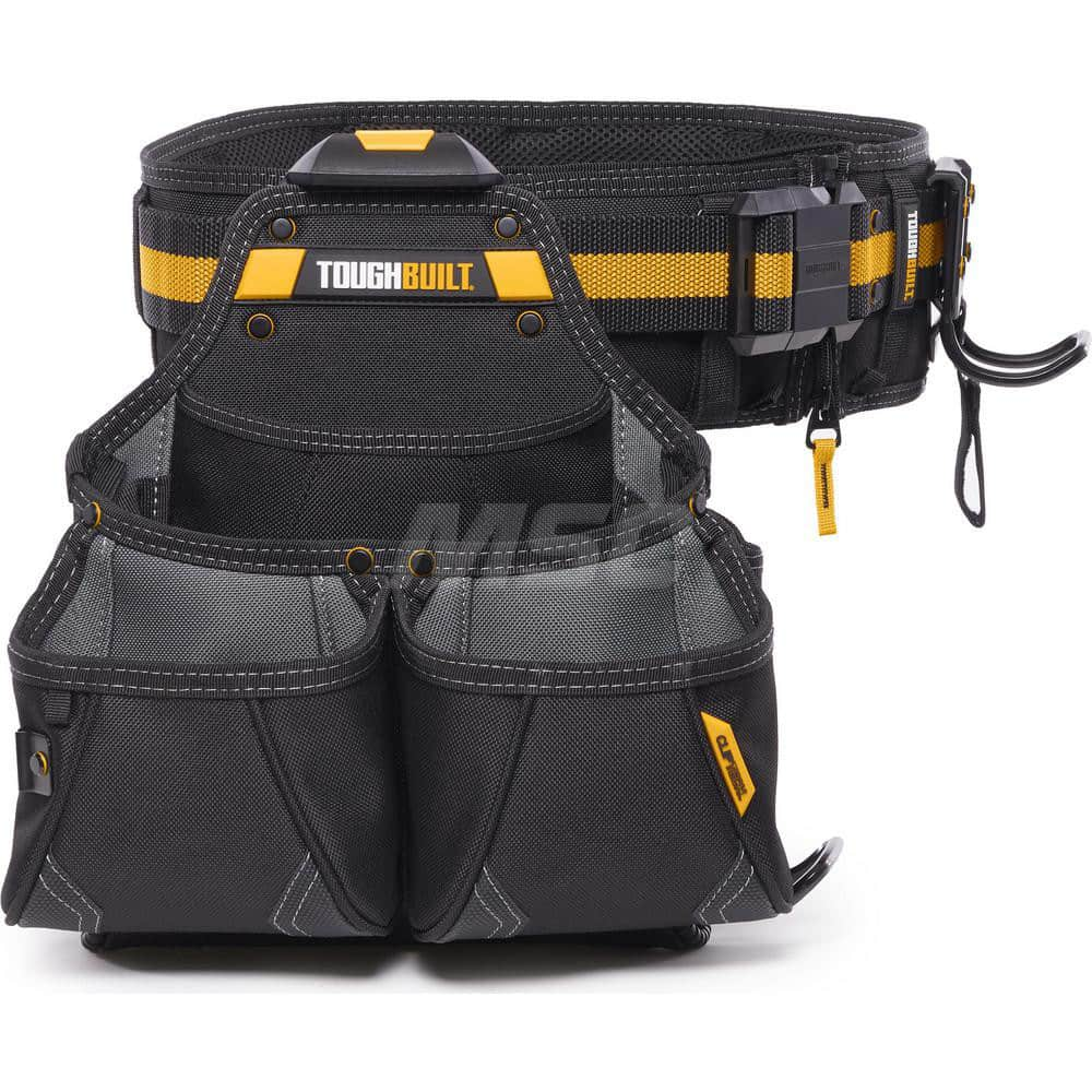 Tool Aprons & Tool Belts; Tool Type: Tool Belt; Minimum Waist Size: 32; Maximum Waist Size: 48; Material: Polyester; Number of Pockets: 4.000; Color: Yellow; Black; Belt Type: Padded; Adjustable; Overall Width: 22; Overall Length: 5.91; Insulated: No; Tet