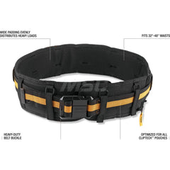 Tool Aprons & Tool Belts; Tool Type: Tool Belt; Minimum Waist Size: 32; Maximum Waist Size: 48; Material: Polyester; Number of Pockets: 0.000; Color: Yellow; Black; Belt Type: Padded; Adjustable; Overall Width: 5; Overall Length: 4.13; Insulated: No; Teth