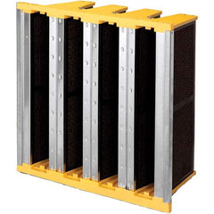 Pleated Air Filter: 12 x 24 x 12″, Carbon V-Bank Activated Carbon & Potassium Permaganate, Plastic Frame, 500 CFM