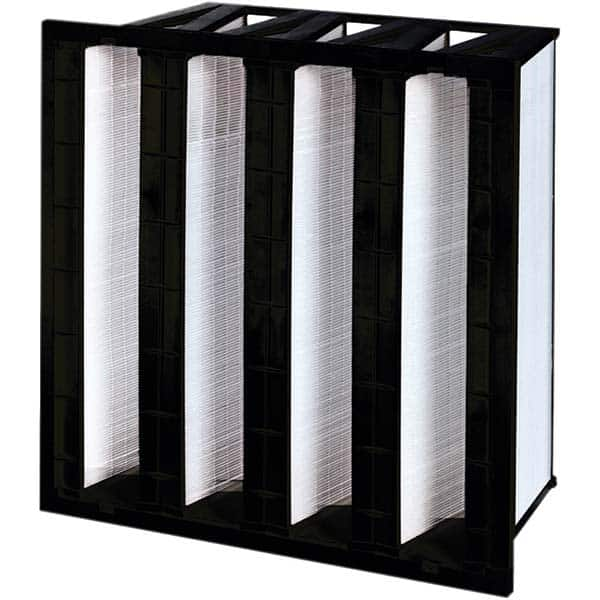 PRO-SOURCE - Pleated & Panel Air Filters; Filter Type: V-Bank Mini-Pleat ; Nominal Height (Inch): 24 ; Nominal Width (Inch): 24 ; Nominal Depth (Inch): 12 ; MERV Rating: 16 ; Media Material: Microfiberglass - Exact Industrial Supply