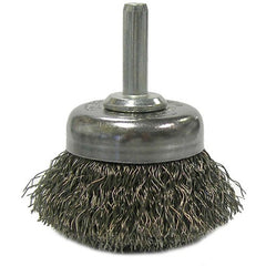 1 3/4″ Crimped Wire Utility Cup Brush, .006″ Steel Fill, 1/4″ Stem - Eagle Tool & Supply