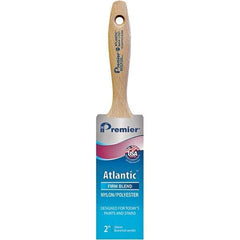 Premier Paint Roller - 2" Tapered Nylon/Polyester Varnish Brush - 2-11/16" Bristle Length, 5-1/4" Wood Beavertail Handle - Eagle Tool & Supply