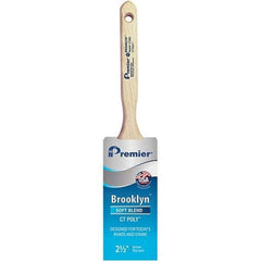 Premier Paint Roller - 2-1/2" Tapered Polyester Sash Brush - 2-15/16" Bristle Length, 7-1/2" Wood Sash Handle - Eagle Tool & Supply