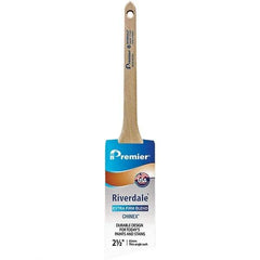 Premier Paint Roller - 2-1/2" Tapered Nylon Trim Brush - 2-11/16" Bristle Length, 8" Wood Sash Handle - Eagle Tool & Supply
