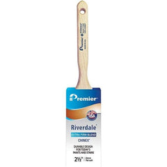 Premier Paint Roller - 2-1/2" Tapered Nylon Sash Brush - 2-15/16" Bristle Length, 7-1/2" Wood Sash Handle - Eagle Tool & Supply
