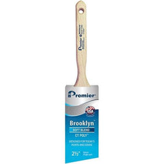 Premier Paint Roller - 2-1/2" Tapered Polyester Angular Brush - 2-15/16" Bristle Length, 7-1/2" Wood Sash Handle - Eagle Tool & Supply