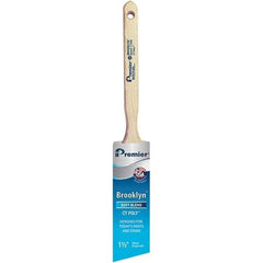 Premier Paint Roller - 1-1/2" Tapered Polyester Angular Brush - 2-3/16" Bristle Length, 7" Wood Sash Handle - Eagle Tool & Supply