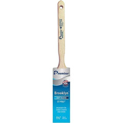 Premier Paint Roller - 1-1/2" Tapered Polyester Sash Brush - 2-7/16" Bristle Length, 7" Wood Sash Handle - Eagle Tool & Supply