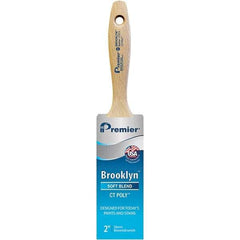 Premier Paint Roller - 2" Tapered Polyester Varnish Brush - 2-11/16" Bristle Length, 5-1/4" Wood Beavertail Handle - Eagle Tool & Supply