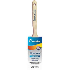 Premier Paint Roller - 2-1/2" Tapered Nylon/Polyester Sash Brush - 2-15/16" Bristle Length, 7-1/2" Wood Sash Handle - Eagle Tool & Supply