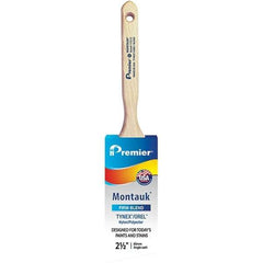 Premier Paint Roller - 2-1/2" Tapered Nylon/Polyester Angular Brush - 2-15/16" Bristle Length, 7-1/2" Wood Sash Handle - Eagle Tool & Supply