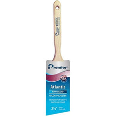 Premier Paint Roller - 2-1/2" Tapered Nylon/Polyester Angular Brush - 2-15/16" Bristle Length, 7-1/2" Wood Sash Handle - Eagle Tool & Supply