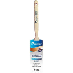 Premier Paint Roller - 2" Tapered Nylon Sash Brush - 2-11/16" Bristle Length, 7" Wood Sash Handle - Eagle Tool & Supply