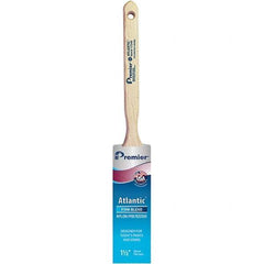 Premier Paint Roller - 1-1/2" Tapered Nylon/Polyester Sash Brush - 2-7/16" Bristle Length, 7" Wood Sash Handle - Eagle Tool & Supply