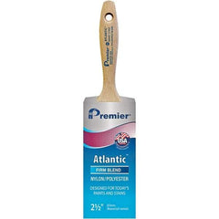 Premier Paint Roller - 2-1/2" Tapered Nylon/Polyester Varnish Brush - 2-15/16" Bristle Length, 5-1/2" Wood Beavertail Handle - Eagle Tool & Supply