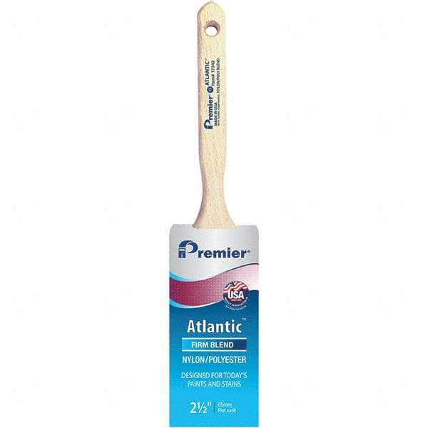 Premier Paint Roller - 2-1/2" Tapered Nylon/Polyester Sash Brush - 2-15/16" Bristle Length, 7-1/2" Wood Sash Handle - Eagle Tool & Supply