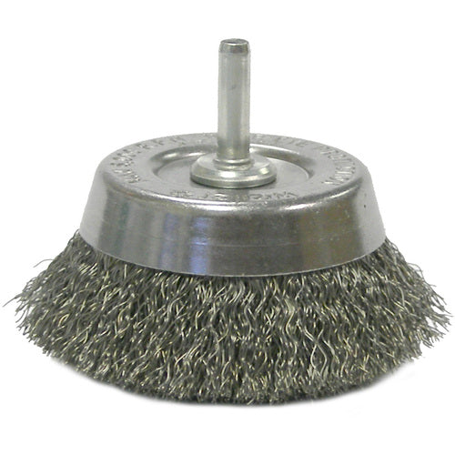 2 3/4″ Crimped Wire Utility Cup Brush .0118″ 1/4″ Stem - Eagle Tool & Supply