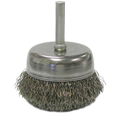 2″ Crimped Wire Utility Cup Brush, .0118″ Steel Fill, 1/4″ Stem - Eagle Tool & Supply