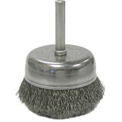 2″ Crimped Wire Utility Cup Brush, .008″ Steel Fill, 1/4″ Stem - Eagle Tool & Supply
