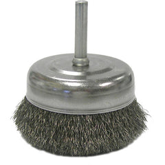 2-1/2″ Crimped Wire Utility Cup Brush, .008″ Steel Fill, 1/4″ Stem - Eagle Tool & Supply