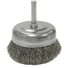 2-1/2″ Crimped Wire Utility Cup Brush, .014″ Steel Fill, 1/4″ Stem - Eagle Tool & Supply