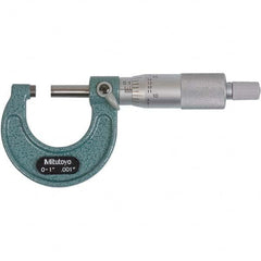Mitutoyo - Mechanical Outside Micrometers Minimum Measurement (Decimal Inch): 0.0000 Maximum Measurement (Decimal Inch): 1.0000 - Eagle Tool & Supply