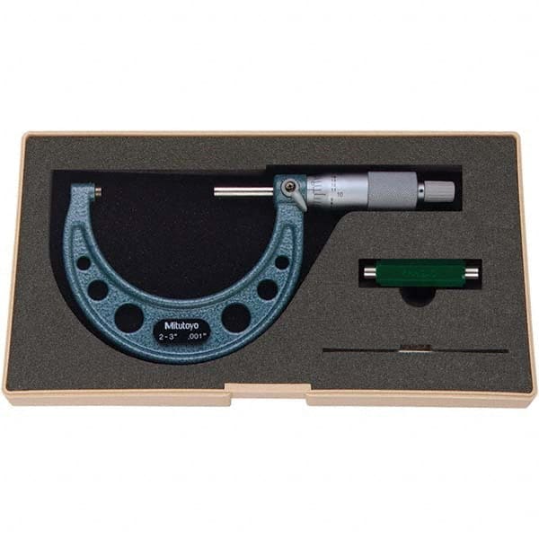 Mitutoyo - Mechanical Outside Micrometers Minimum Measurement (Decimal Inch): 2.0000 Maximum Measurement (Decimal Inch): 3.0000 - Eagle Tool & Supply