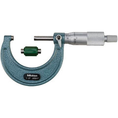 Mitutoyo - Mechanical Outside Micrometers Minimum Measurement (Decimal Inch): 1.0000 Maximum Measurement (Decimal Inch): 2.0000 - Eagle Tool & Supply