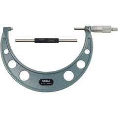 Mitutoyo - Mechanical Outside Micrometers Minimum Measurement (Decimal Inch): 6 Maximum Measurement (Decimal Inch): 7 - Eagle Tool & Supply