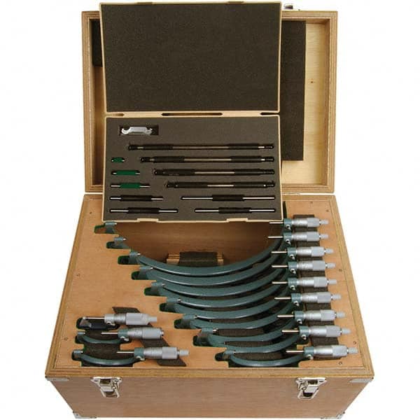 Mitutoyo - Mechanical Outside Micrometer Sets Minimum Measurement (Inch): 0 Maximum Measurement (Inch): 12.0000 - Eagle Tool & Supply